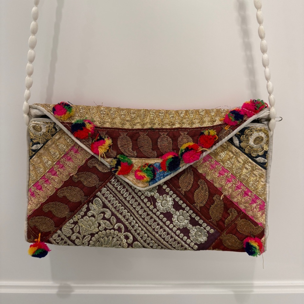 Colorful Pattern Handmade Envelope Clutch Crossbody Bag